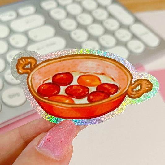 Sucuklu Yumurta (Fried Egg with Turkish Sausage) Glitter Sticker