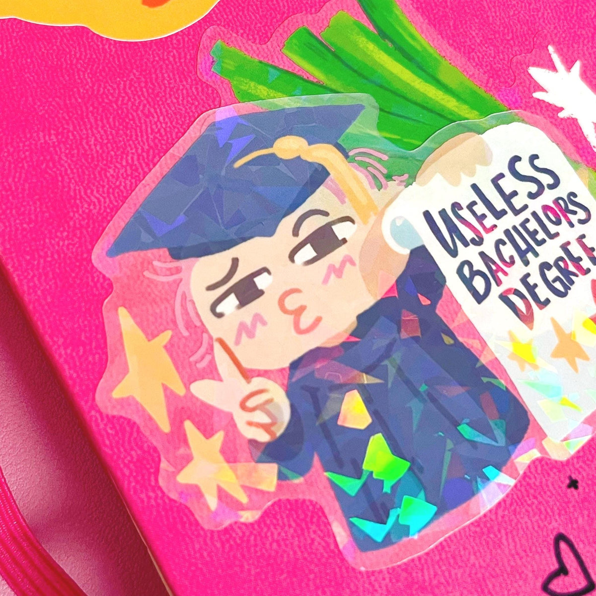 Useless Bachelors Degree Holo Sticker