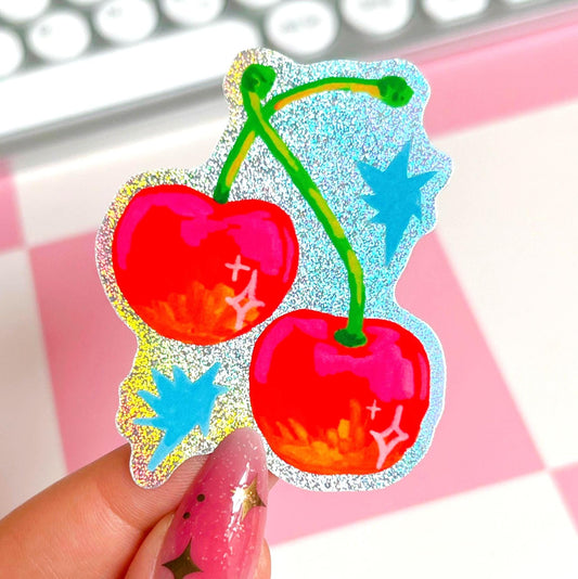 Cherries Glitter Sticker