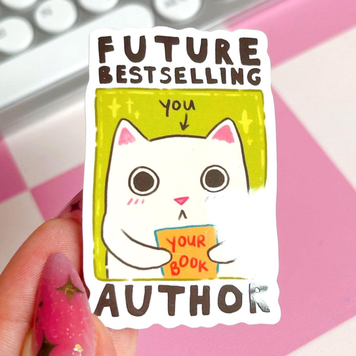 Future Bestselling Author Cat Sticker