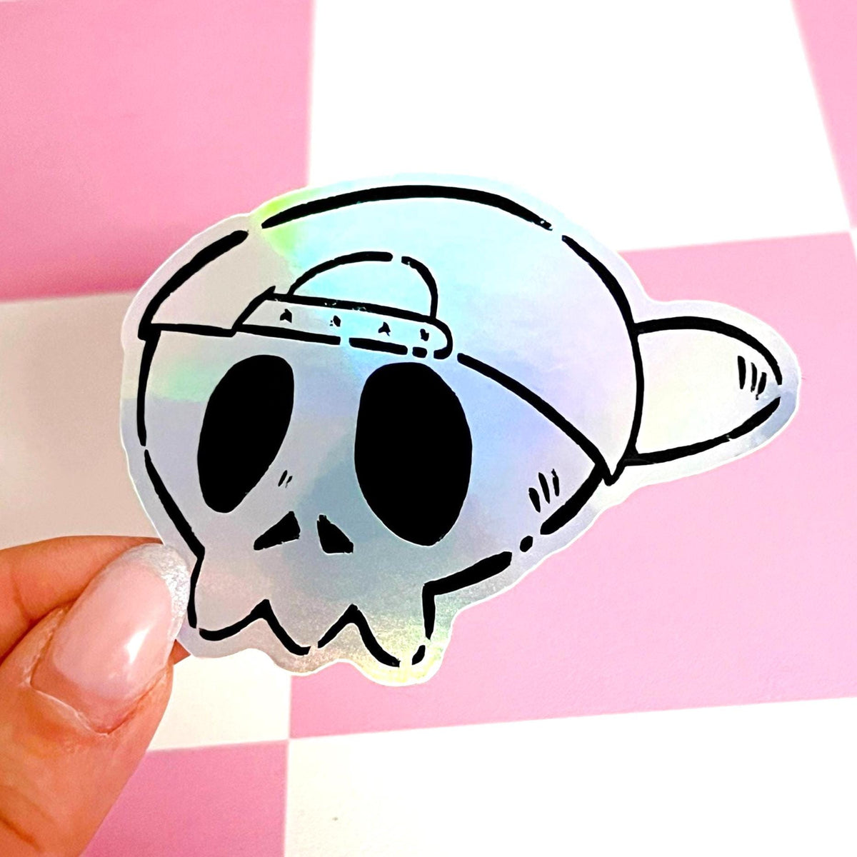 90s Skull Holo Sticker