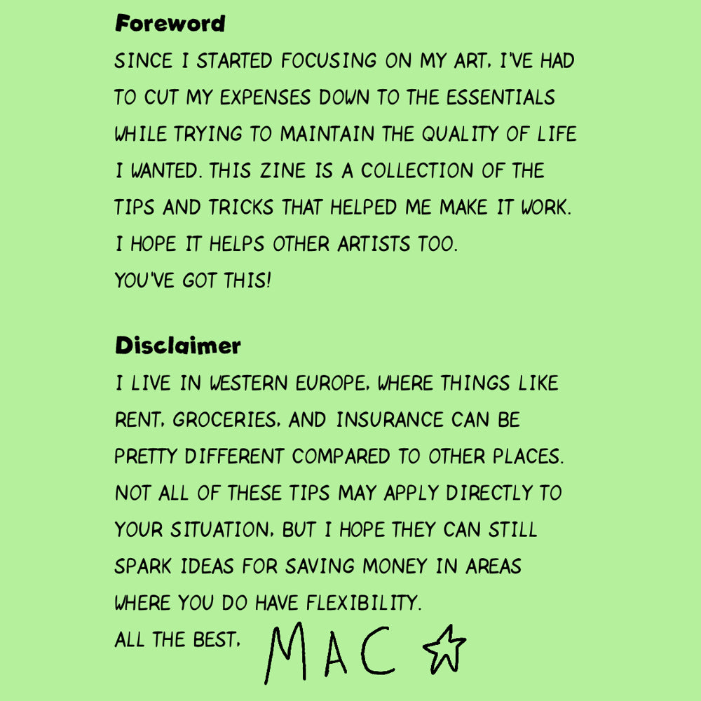 A Starving Artist's Guide To Saving Money [Digital]