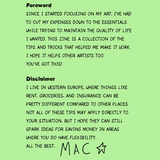 A Starving Artist's Guide To Saving Money [Digital]