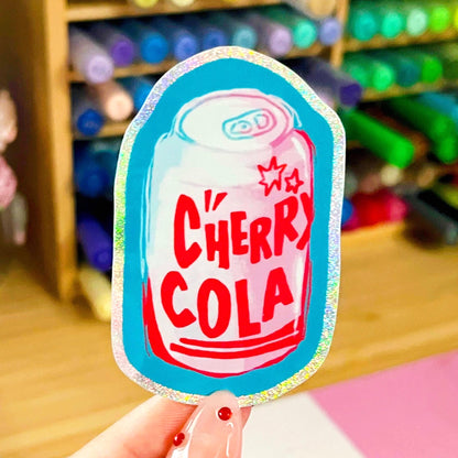 Cherry Cola Glitter Sticker