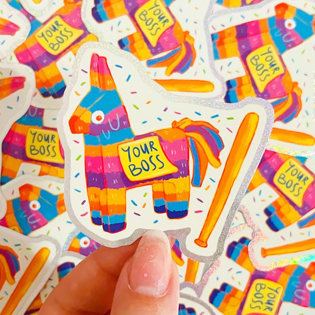 Pinata Your Boss Glitter Sticker