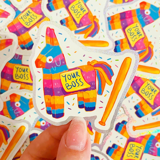 Pinata Your Boss Glitter Sticker