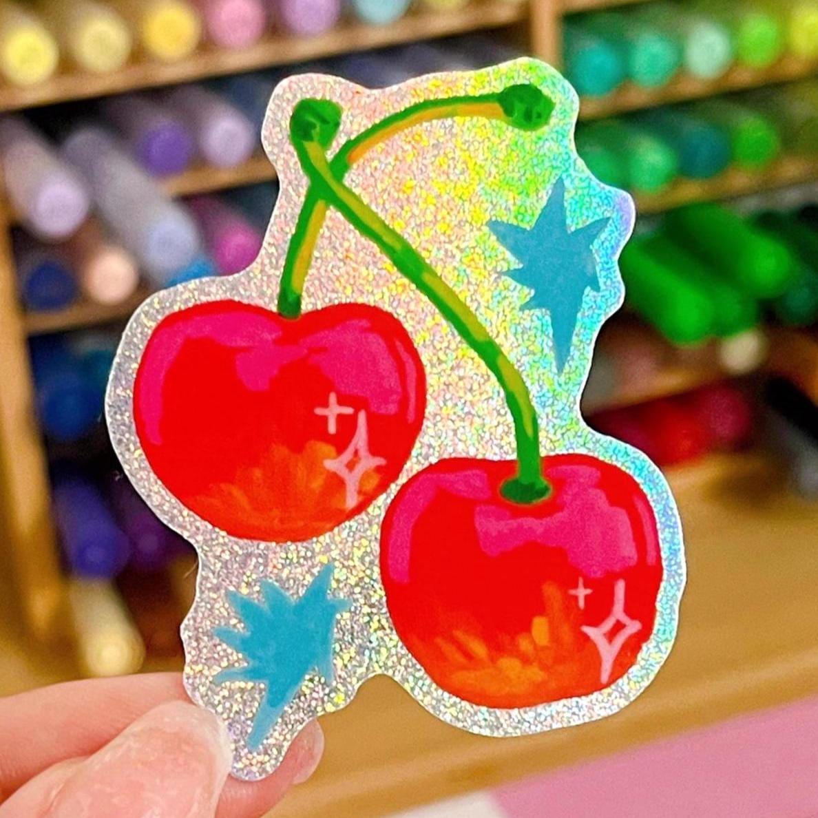 Cherries Glitter Sticker