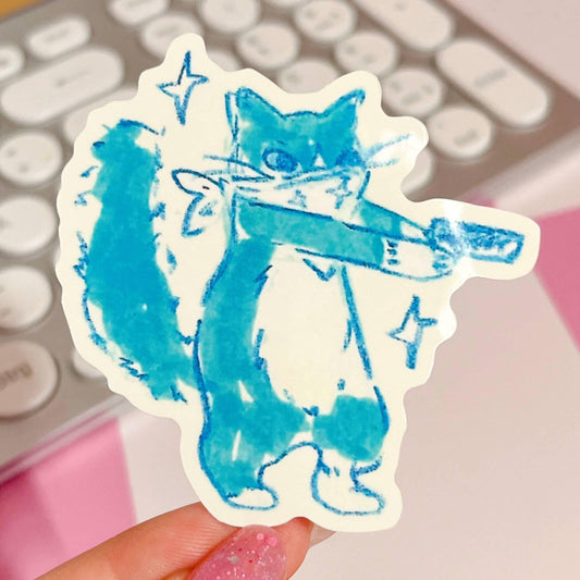 Criminal Cat Sketchbook Drawing Sticker