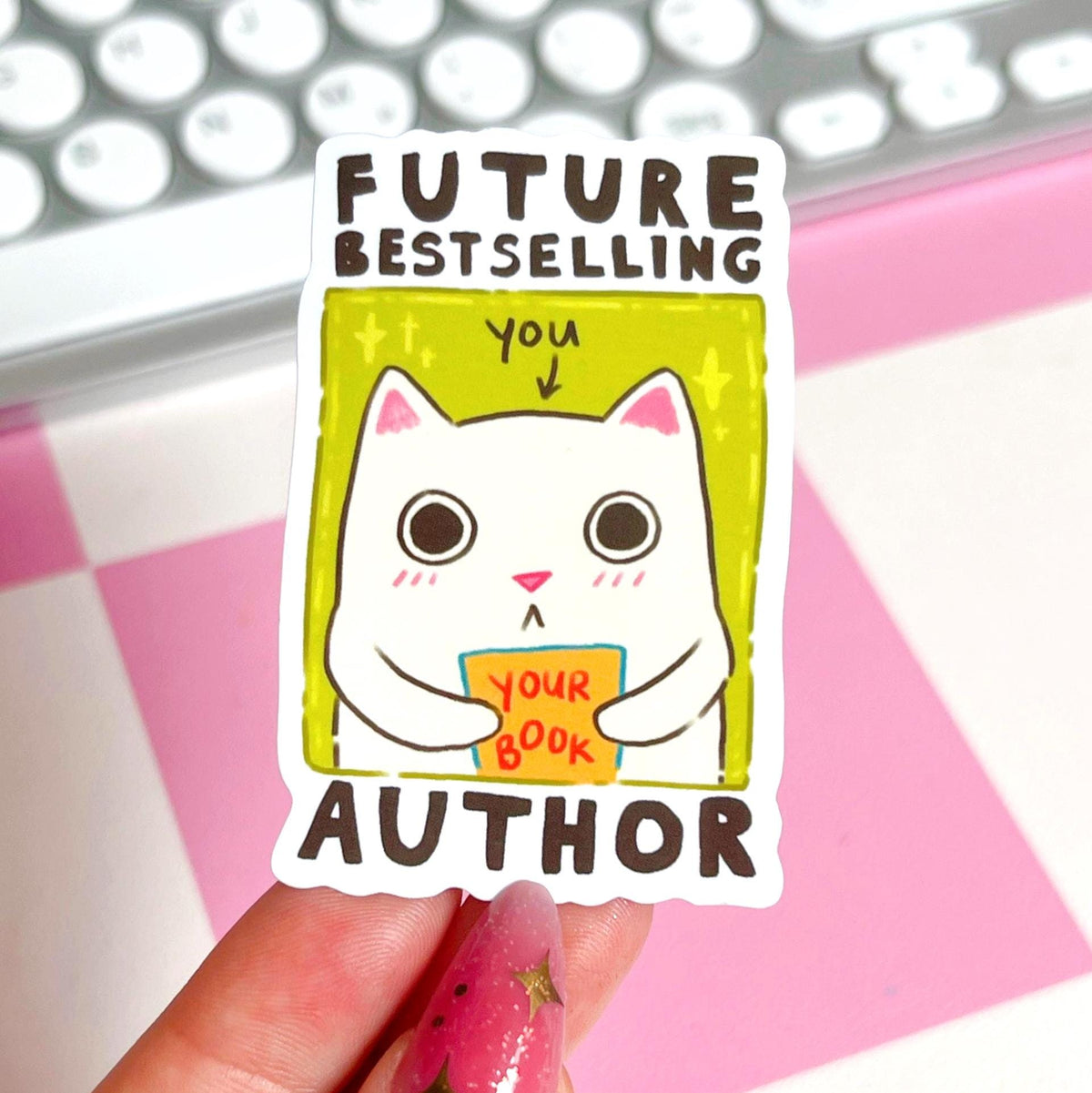 Future Bestselling Author Cat Sticker