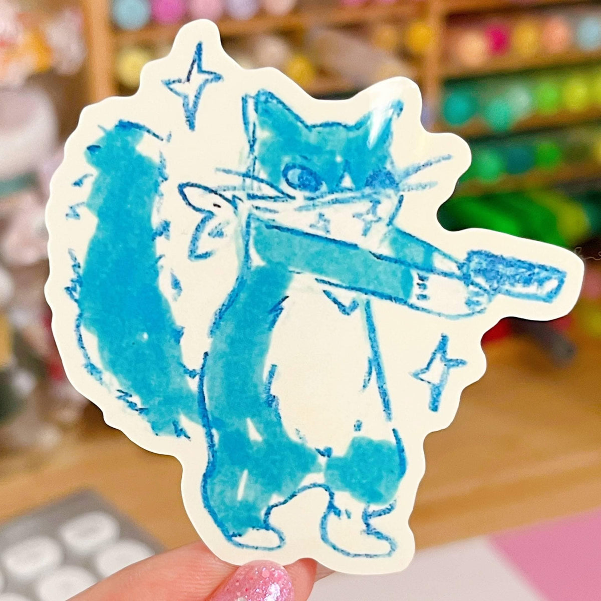 Criminal Cat Sketchbook Drawing Sticker