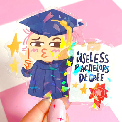 Useless Bachelors Degree Holo Sticker