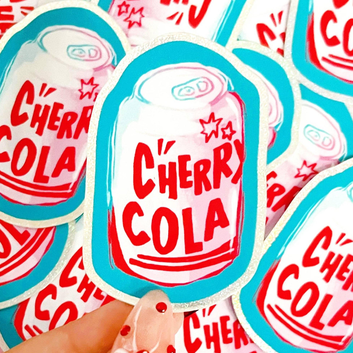 Cherry Cola Glitter Sticker