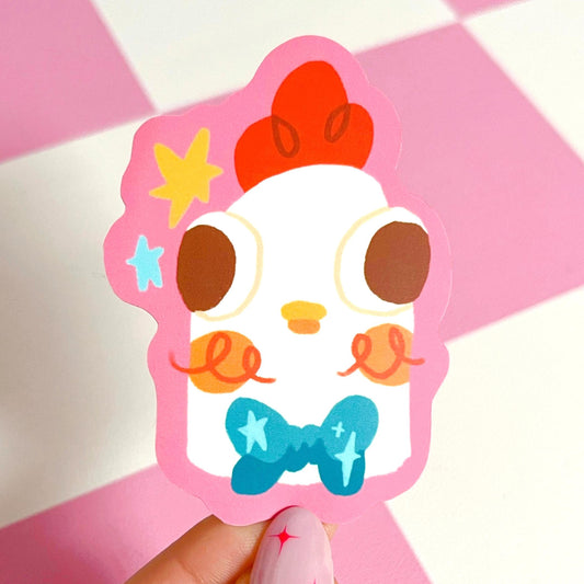 Bow Tie Rooster Matte Sticker