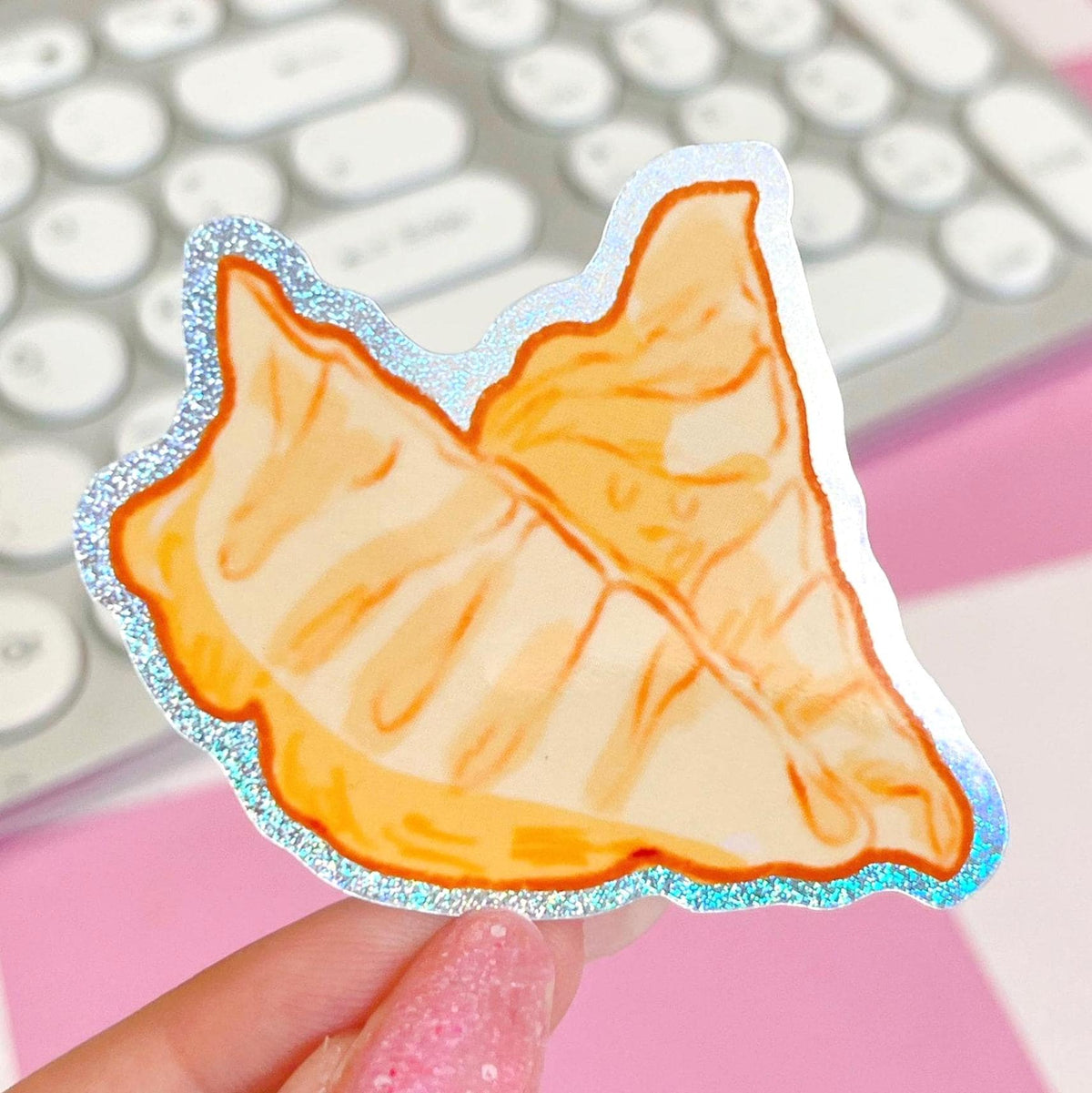 Gyozas Glitter Sticker