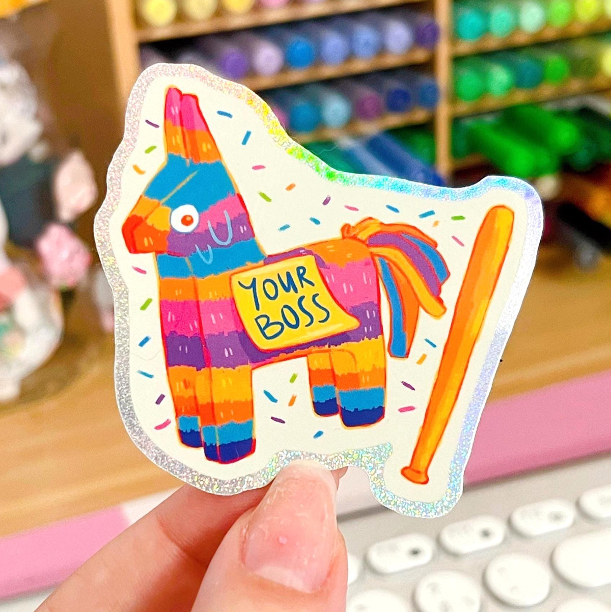 Pinata Your Boss Glitter Sticker