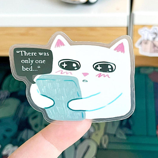 There Was Only One Bed Fanfiction Reading Cat Sticker