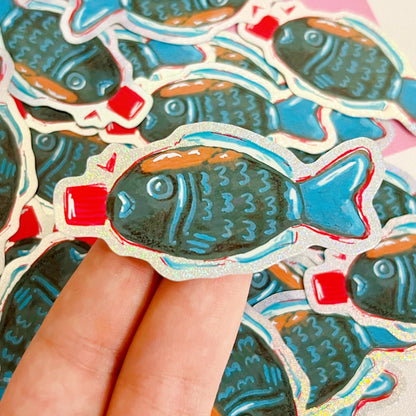 Soy Sauce Fish Sushi Glitter Sticker