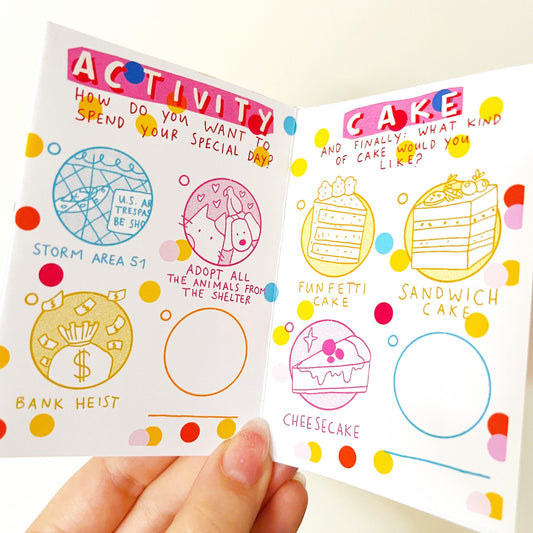 Birthday Machine - Activity Zine | Birthday Card Alternative