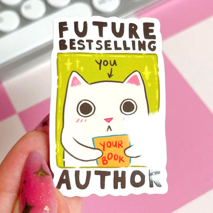 Future Bestselling Author Cat Sticker