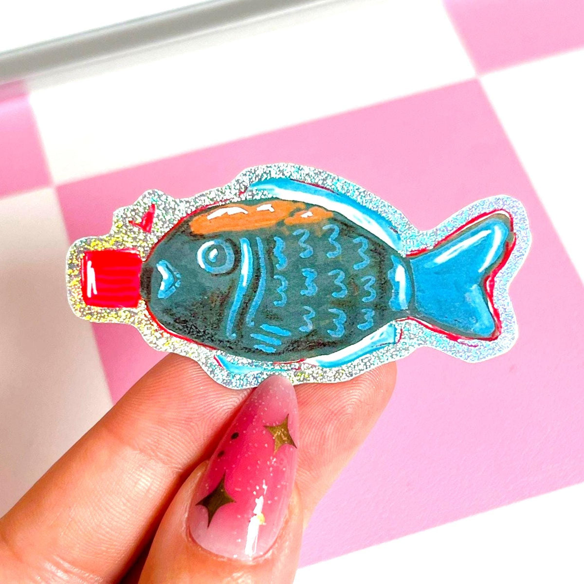 Soy Sauce Fish Sushi Glitter Sticker