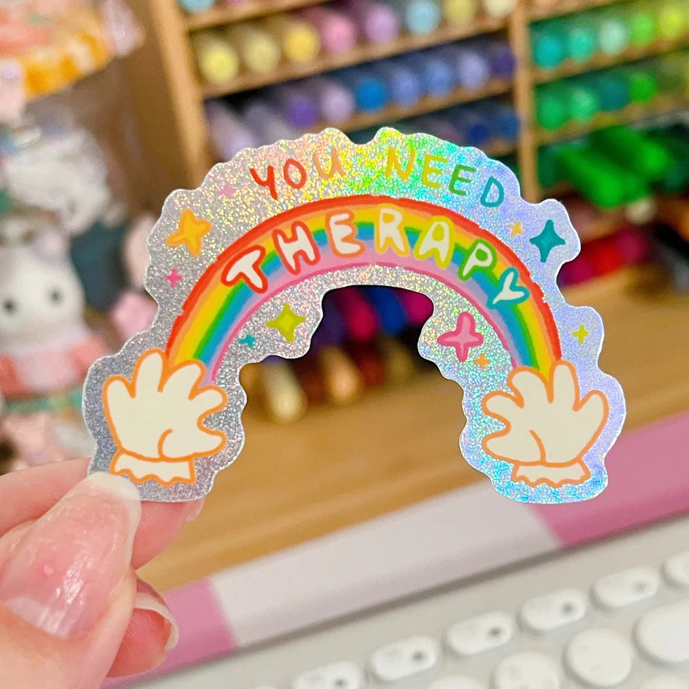 You Need Therapy Glitter Sticker