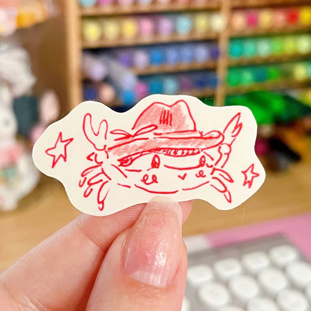 Cowboy Crab Sticker