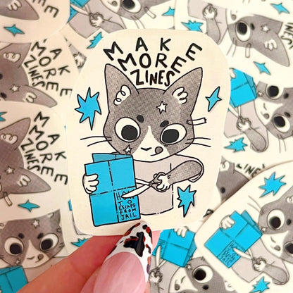 Make More Zines Cat Sticker