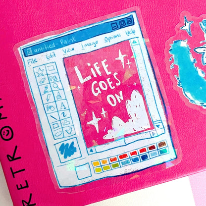 Life Goes On Paint Win95 Sticker