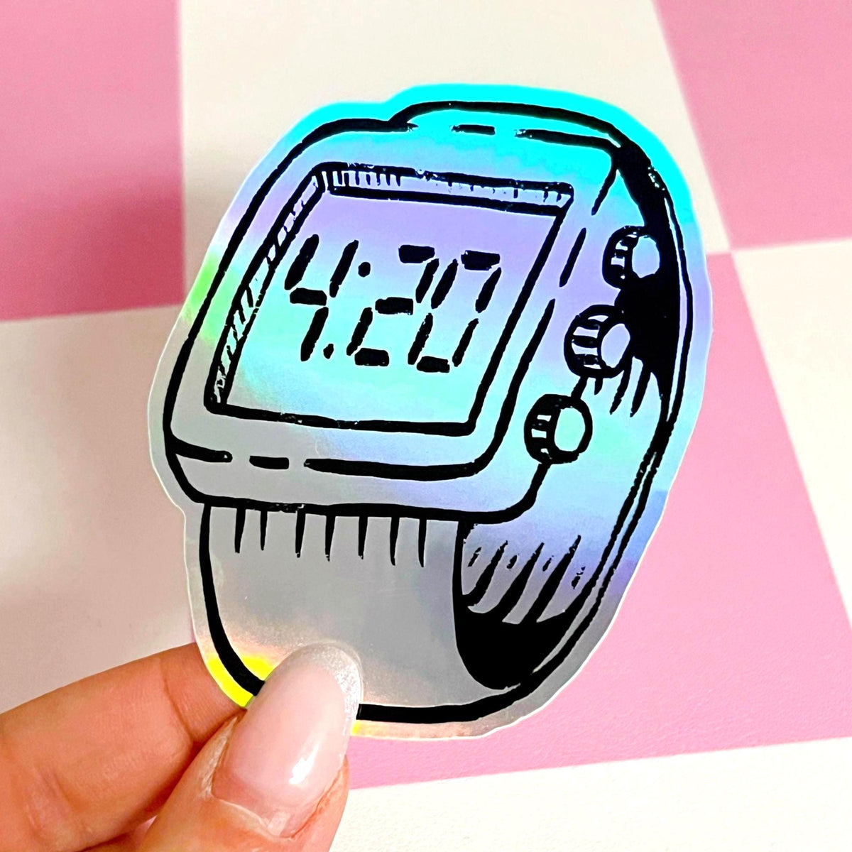 4:20 Retro 90s Watch Holo Sticker