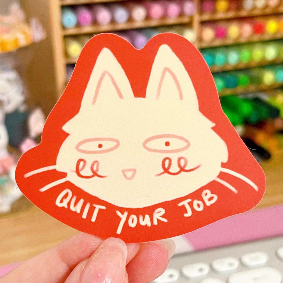 Quit Your Job Cat Matte Sticker