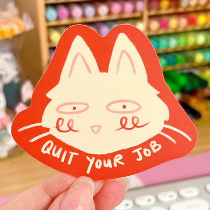 Quit Your Job Cat Matte Sticker