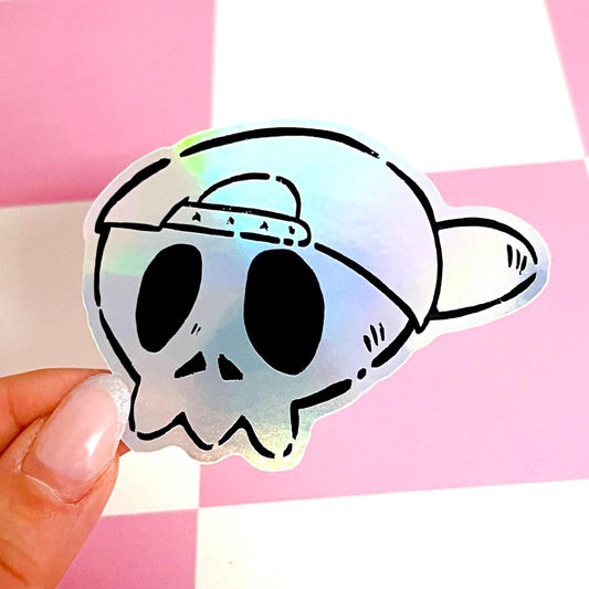 90s Skull Holo Sticker