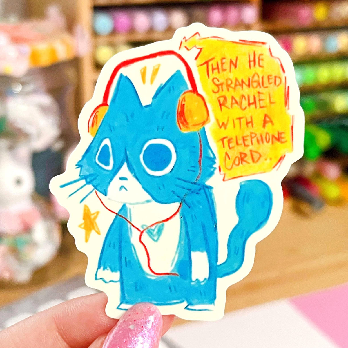 True Crime Cat Sketchbook Drawing Sticker